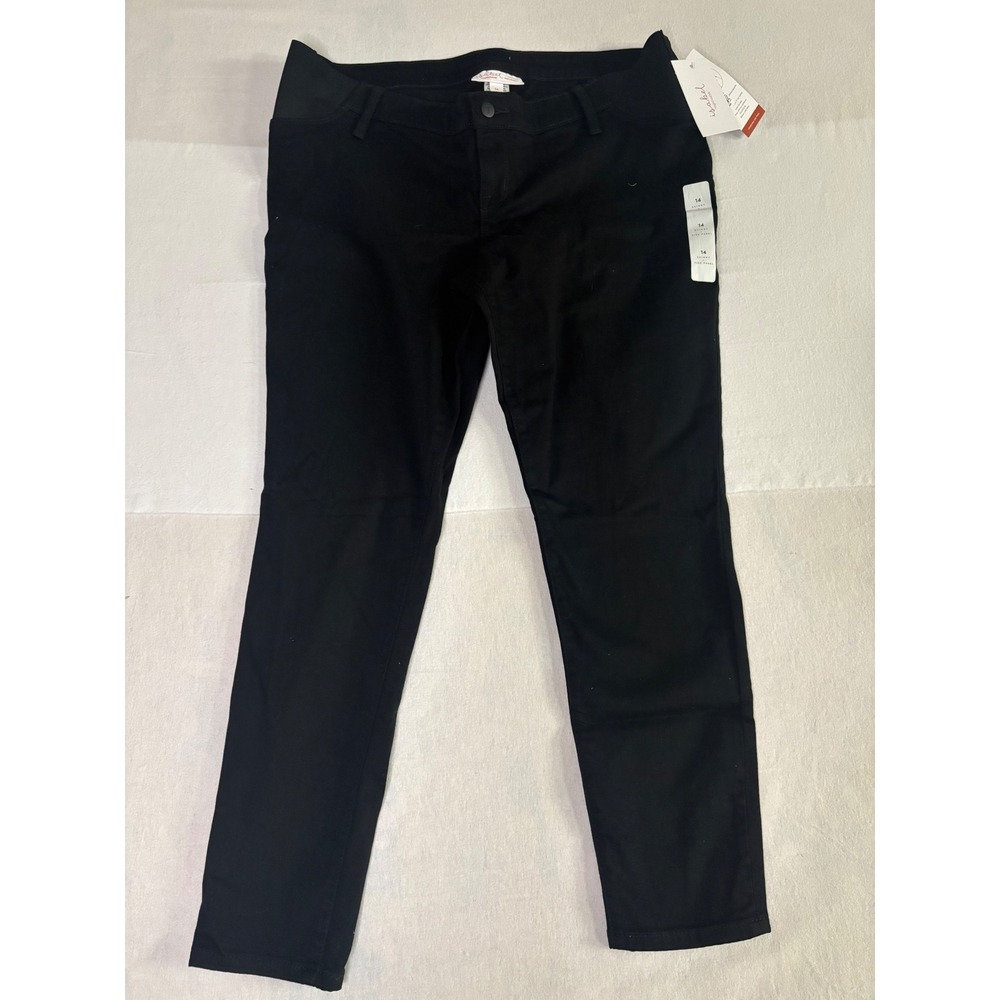 Isabel Maternity by Ingrid & Isabel Black Skinny Side Panel Maternity Pants 14